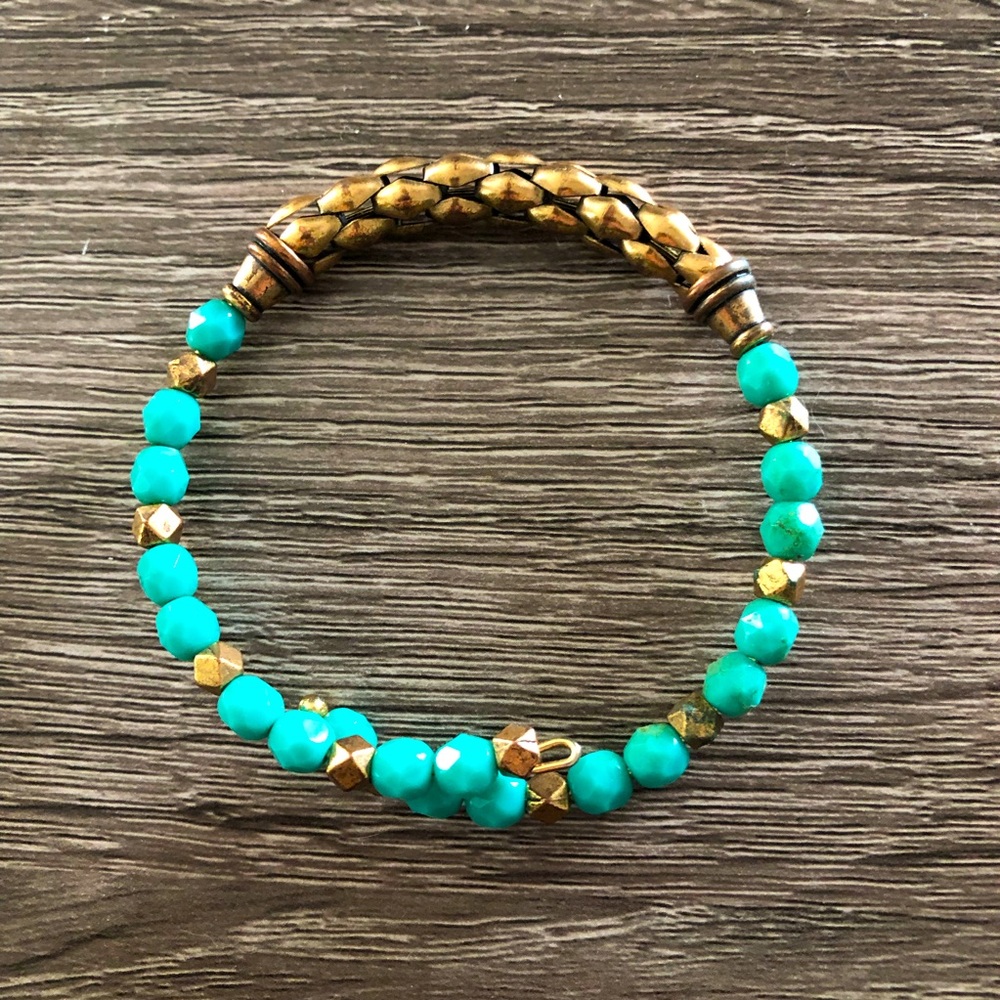 ALEX & ANI Gold/Turquoise Bracelet